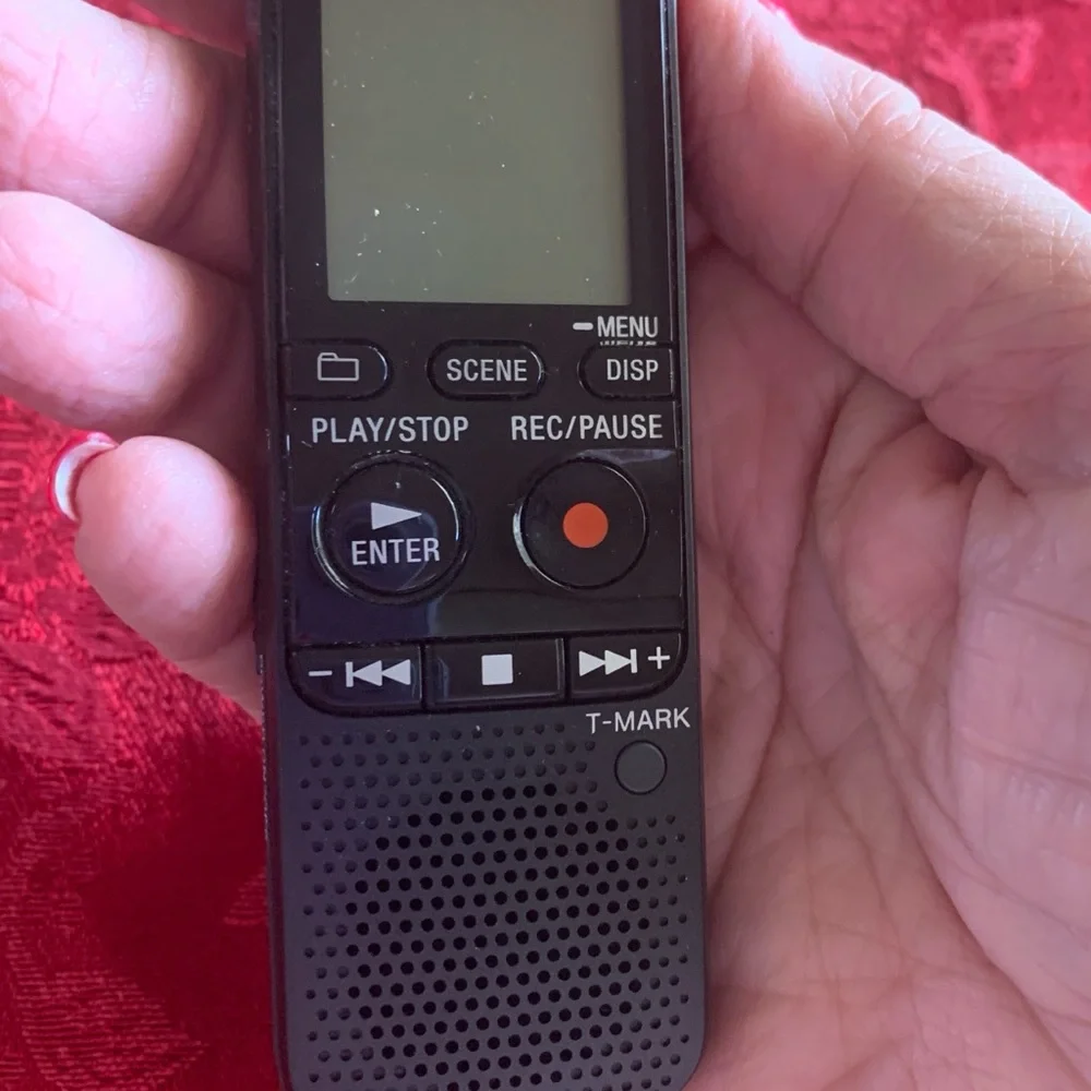 Sony Black Digital Voice Recorder with Az Cardinals Logo Case